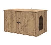 Cat House Craft Oak Wood Material 85 x 55 x 50 cm Stable Durable Indoor Living Room Retreat for Cat with Mounting Kit and Natural Design