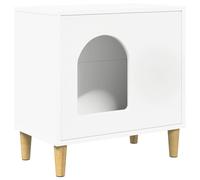 vidaXL Cat House, White, 51 x 30 x 52 cm, Wood Composite, Living, Rectangular, Modern Design with Minimalist Furniture, High-Quality Materials for Contemporary Spaces, 4
