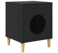 vidaXL Cat House, Black, 42.5 x 40 x 53 cm, Wood Material, Stylish Cat House, Cosy Retreat, Modern Home, Elegant Furniture for Your Velvet Paw