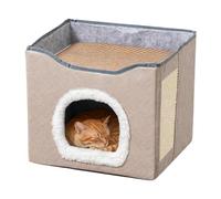 Cat House, Foldable Breathable Sleeping Nest, Large Cat Cave for Small Medium and Large Cat as well as for Garden, Yard, Barn and Balcony