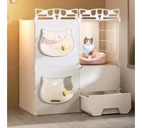 Cat House for Indoor Cats with Litter Box, Pet Cage, Dog Cage Transparent Sturdy Pet House Extra Large Free Space Luxury Cat Villa Cage ()