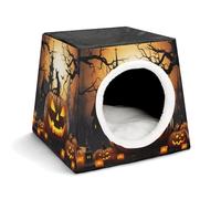 Cat House for Indoor Outdoor Cats Dogs Personalized Cat Cave Cute Lesure Halloween Pumpkin Printed Cat Beds Suitable for Small Sized Pets