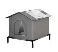 Cat House for Outdoor | Rain-Protected Winter House for Stray Cats Closed | Cosy Insulated Nest Pet Shelter for Garage Garden Balcony Patio Street Yard