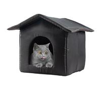 Cat House for Outside Insulated Pet House Cave Bed Windproof Snowproof | Coldproof for Outdoor Wild Cats, Stray Felines, Garden Barn Patio Cold Weather Winter Use, Snug Hideaway Safe House