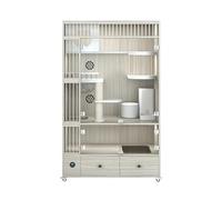 Cat House for Small Animals Villa Wood Cage Home Indoor Cabinet Custom Nest Large Space Cattery