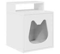Cat House Gloss White 42.5 x 40 x 53.5 cm Engineered Wood | Indoor Use, Modern Design, Easy to Assemble, Wipe Clean, Cozy for Autumn Winter