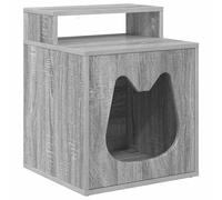 Cat House Grey Sonoma 42.5 x 40 x 53.5 cm Engineered Wood | Indoor Use, Assembly Accessories Included, Cozy Autumn Winter Re, Easy Wipe Clean
