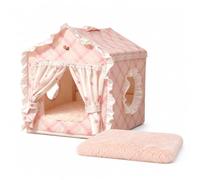 Cat House Indoor Bed Cave Nest Semi Enclosed Shelter Removable Cushion With PVC Support For Year Round Use cozy warmth simple upkeep suitable for kittens adult dorm room, M