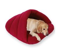 Cat House Indoor Medium Dog Bed Washable,Pet Cave with Soft Cushion Luxury Removable Calming Dog House,Anti Anxiety Warm Pet Bed Non-Slip Sofa Kennel (L-68 * 58 * 28cm,Red)
