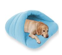 Cat House Indoor Medium Dog Bed Washable,Pet Cave with Soft Cushion Luxury Removable Calming Dog House,Anti Anxiety Warm Pet Bed Non-Slip Sofa Kennel (M-58 * 48 * 22cm,Blue)