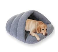Cat House Indoor Medium Dog Bed Washable,Pet Cave with Soft Cushion Luxury Removable Calming Dog House,Anti Anxiety Warm Pet Bed Non-Slip Sofa Kennel (L-68 * 58 * 28cm,Grey)