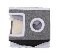 Cat House Indoor - Soft Animal Shelter Bed, Modern Wooden Hideaway | Private Indoor Cat Cave in Pet Rest, Cosy Sleep, Volume Quiet Nap from Hiding Place at Home, Cat Bed House