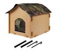 Cat House - Insulated Outdoor Pet Shelter for Stray Cats, Caring People, Waterproof Design with Sleeping Pad, Feline Home for Garden, Porch, Yard, Patio, Foldable Structure, Easy Setup