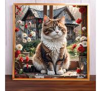 Cat House Jigsaw Puzzle 200 Pieces 28x28cm/11x11inch, Difficult jigsaw puzzles for Adults 200, Beautiful Art work, Great Festive Puzzle Gift for Men/Women