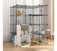 Cat House Large Cat Cage Indoor - Diy Cat Playpen Detachable Cat Outdoor Enclosure Small Animals Cages Cat Fence For Cat And Small Animals,One Color-111x111x146cm-A