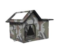 Cat House - Nester Shelter for Balcony and Garden, Warm Semi-Enclosed Weatherproof Sleeping Space with Insulated, Outdoor Sleeping Pod for Barn, Yard, Yard, 16.93x15.35x1