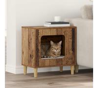 Cat House Old Wood 51x30x52cm Engineered Wood Modern Indoor Cozy Retreat Durable