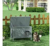 PawHut Outdoor Cat House, Feral Insulate Wooden Kitten House with Removable Floor, Water-Resistant Openable Roof, 85 x 50 x 68.5cm - Charcoal Grey