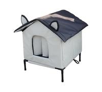 Cat House Outdoor Weatherproof Insulated Elevated Kennel