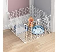 Cat House Puppy Dog Playpen Cat Cages Indoor Pet Playpen with Door Guinea Pig Cages DIY Encrypted Wire Mesh Cages for Cat and Small Animals(Color:White,Size:75x75x47cm)