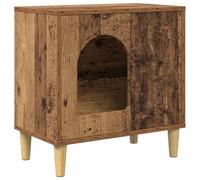 Cat House Reclaimed Wood Material 51 x 30 x 52 cm Indoor Stable Durable with Mounting Accessories Living Room Furniture Retreat for Cats Playground Natural Design