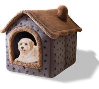 Cat House, Removable Washable Plush Bed, Cozy Foldable for Small Animals, Dogs and Cats