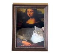 Cat House Scratching Board - 50x40x45 Cm Mona Lisa Style 3D Pet, Triangular Vertical Scratch Design | Indoor Cat Play Rest Gift