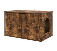 Cat House Smoked Oak 85 x 55 x 50.5 cm Engineered Wood | Modern Rectangular Design, Corner Placement, Easy Assembly, Indoor Use for Winter