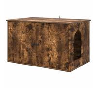 Cat House Smoked Oak 85 x 55 x 50 cm Engineered Wood | Modern Rectangular Design, Easy Assembly, Indoor Use, Autumn Winter Cozy Shelter, Wipe Clean