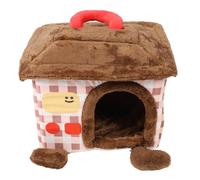 Cat House Soft Comfortable Indoor Pet House, Cute Dog House with Semi Enclosed Design, Portable Cartoon Animal Kennel Bed with Hidden Steel Frame for Cats and Small Dogs (L)