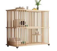 Cat House Solid Wood Cat Cage Household Cat Cabinet Indoor Three-story Free Space Pet Cat Cage Cat Villa Pet House(B)