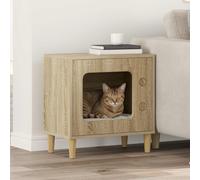 Cat House Sonoma Oak 51x30x52cm Engineered Wood Modern Indoor Pet Retreat Cozy