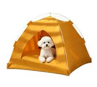 Cat House Tent Foldable Portable Indoor Outdoor Pet Play Shelter Yellow | Lightweight 0.8kg, Waterproof Base, Easy Wipe Clean, No Tools Assembly, Travel Camping Beach Poolside Ready