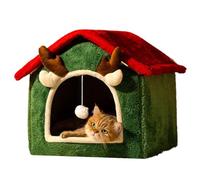 Cat House | Warm and Washable Christmas House for Pets Kitten Shelter for Breeds 1.5 to 4 kg, in the Living Room, Bedroom and on the Balcony, for Playing, Resting and Nap