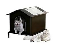 Cat House - Weatherproof Cat Shelter, Elevated Cats House with Removable Cushion for Pet Comfort, Outdoor Warmth with Raised Base Design for Kitten Small Animal Winter Garden Yard 15x13 Inches