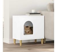 vidaXL Cat House, White, 51 x 30 x 52 cm, Wood Composite, Living, Rectangular, Modern Design with Minimalist Furniture, High-Quality Materials for Contemporary Spaces, 4