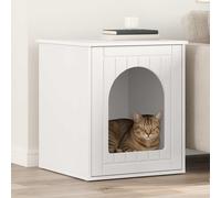 Cat House White Engineered Wood 53x52x62 cm Indoor Modern Cozy Hideaway Durable