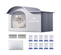 Cat House with Air Conditioning | Outdoor Cat Kennel, Waterproof Cave Shelter with Ice Packs for Sleeping Out, Suitable for Kittens Dogs and Small Animals