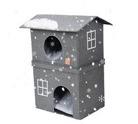 Cat House With Sleeping Place | 2-Layer Partially Enclosed Shelter,Semi-enclosed Cat Bed In Hollow Shape,For Indoor Use Four Seasons Rest Sleeping Relaxed Kittens