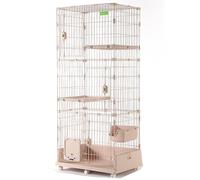 Cat House with Wheels, 2/3-Tier Pet Cages Enclosure, Multi-Feature Indoor & Outdoor Cat Condo for 1-2 Cats or Small Animals(86x61x177cm)
