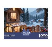 Cat House Wooden Jigsaw Puzzle Waterproof 1000 Piece Puzzles for Adults Fun Home Decoration