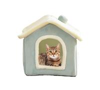Cat Houses For Indoor Cats - Semi Enclosed Kitten Bed Cave,40x35cm/15.75x13.78 Inches Covered Cat Beds, Soft Winter Pet House For Resting, Sleeping