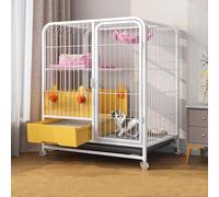 Cat Houses Heavy Duty 2/3/4-Tier Cat Cage Large Space Playpen Cat Villa With Brake Casters Cat Pen With Door And Drawer-style Cat Litter Box Metal Cattery(White,78 * 55 * 85cm)