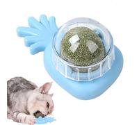 Cat Hrbe Balls - Edible Cat Grass Feather Ball for Kitten, Wooden Rolling Bell Toy for Pets | Interactive Rotating Edible Balls Cat Toy, Bo