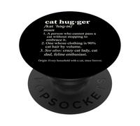 Cat Hugger Definition Funny Dictionary Style Feline Lover PopSockets Adhesive PopGrip