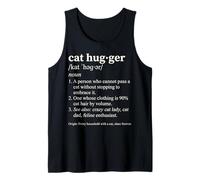 Cat Hugger Definition Funny Dictionary Style Feline Lover Tank Top