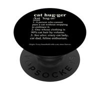 Cat Hugger Dictionary Funny Cat Lover Feline Definition PopSockets Adhesive PopGrip