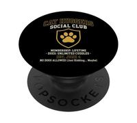 Cat Huggers Social Club No Dogs Allowed Funny Cat Lover PopSockets Adhesive PopGrip