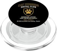 Cat Huggers Social Club No Dogs Allowed Funny Cat Lover PopSockets PopGrip for MagSafe