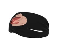 Cat Hugs A Large Cup of Coffee Headbands Men Women Non Slip Wicking Sports Sweatband for Gym Basketball Yoga Hairbands